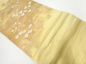 アンティーク　枝梅に椿模様刺繍袋帯（材料）